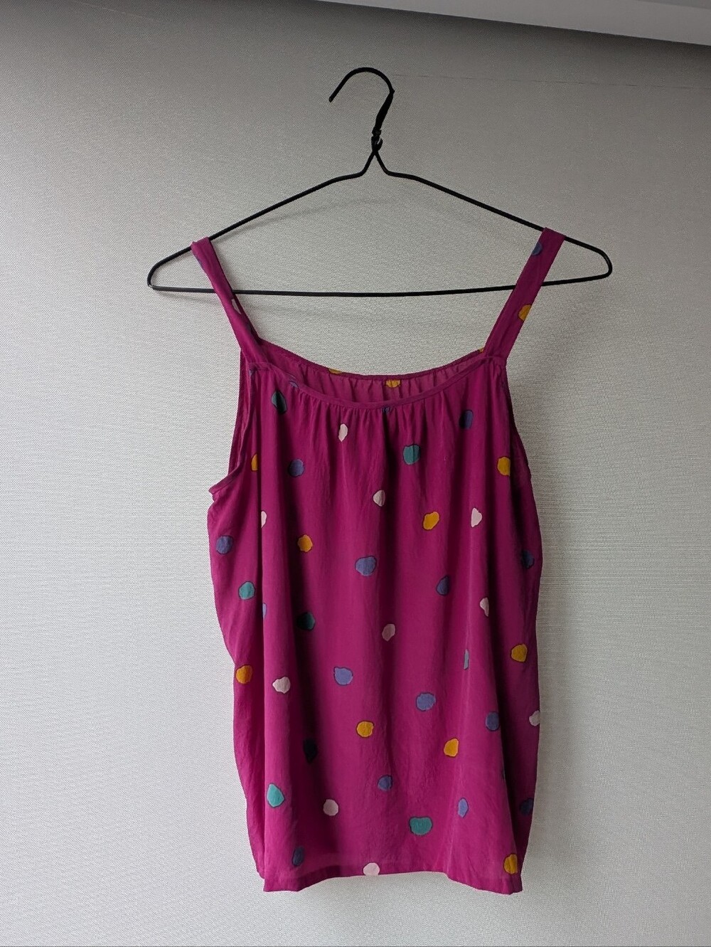 100% Silk - Magenta Polkadot Camisole